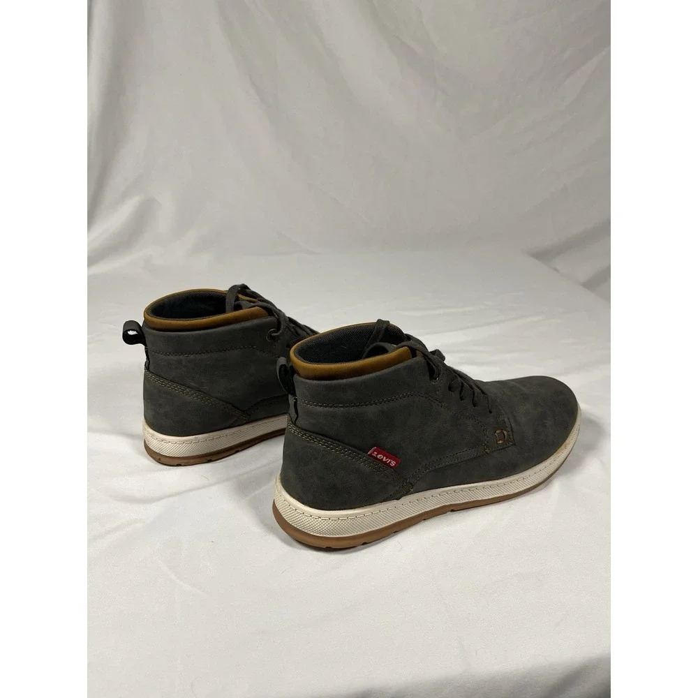 Levi's Mens Chukka Boots Size 8 Gray Faux Leather Lace Up Casual Shoes 518824K36